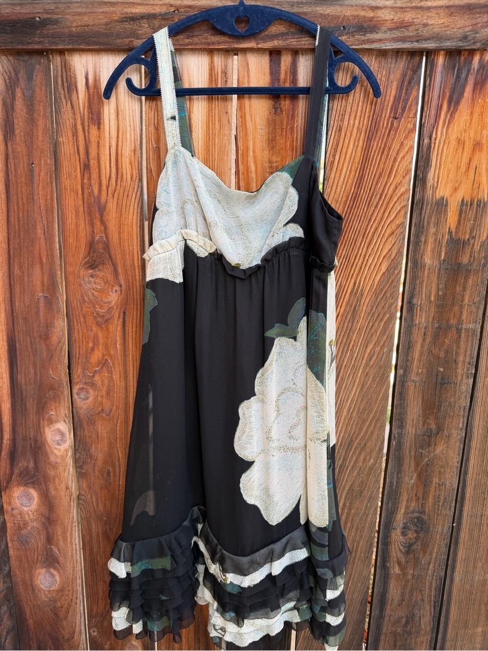 Vintage 100% Silk Diane von Furstenberg Floral Ruffle Mini Slip Dress Size 6